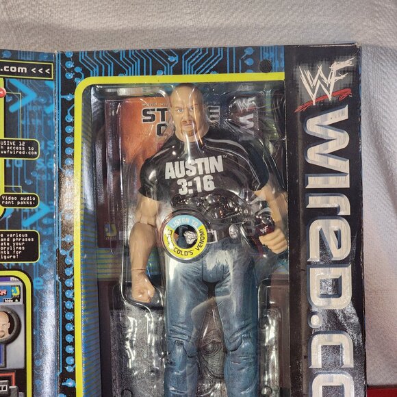 Jakks Pacific Vtg Titan Sports WWF Stone Cold Internet-Active Electronic Figure - Picture 7 of 16